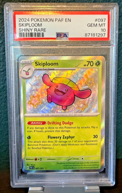 2024 Skiploom #097/091 SV: Paldean Fates Shiny Rare Holo PSA 10 GEM MINT - Image 1