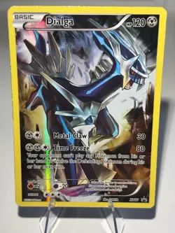 Pokemon 2015 XY Black Star Promo Dialga #XY77 Full Art LP - Image 1