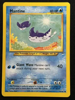 Mantine Neo Destiny 074/105 Pokemon card LP-NM - Image 1
