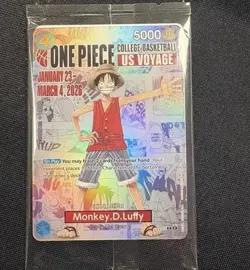 One Piece Monkey D. Luffy US Voyage College Basketball Promo Card Rutgers SEALED - Image 1
