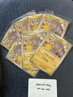 7 Pikachu At The Museum x Natural History London jumbo Pokemon Cards new Sealed - Image 1