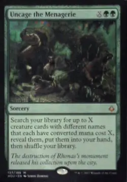 Uncage the Menagerie - Hour of Devastation: #137, Magic: The Gathering Nm R151 - Image 1