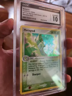 (POP 11) CGC 10 GEM MINT 2004 Pokemon Metapod 39/112 Fire Red Leaf Green HOLO - Image 1