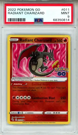 2022 Pokemon Go Radiant Charizard #011 PSA 9 MINT - Image 1