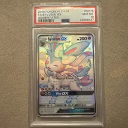 2019 POKEMON SUN & MOON HIDDEN FATES #SV76 FULL ART/SYLVEON GX PSA 10 - Image 1