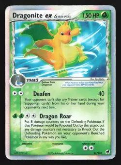 Dragonite ex (Delta Species) 91/101 Dragon Frontiers Ultra Rare Pokemon Card - Image 1