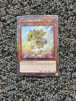 Yugioh Babycerasaurus (Platinum Secret Rare) RA04-EN131 1st Edition NM - Image 1