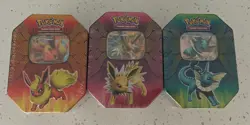 Pokemon Tins 2019 Elemental Powers Jolteon,Vaporeon,Flareon GX Sealed Set of 3 - Image 1