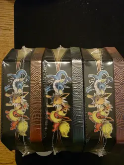 Pokemon Tins 2019 Elemental Powers Jolteon,Vaporeon,Flareon GX Sealed Set of 3 - Image 5