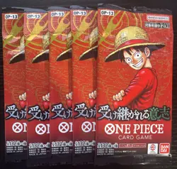 One Piece TCG Booster Pack OP-13 Carrying On His Will 5 Pack Lot Sealed - Image 1