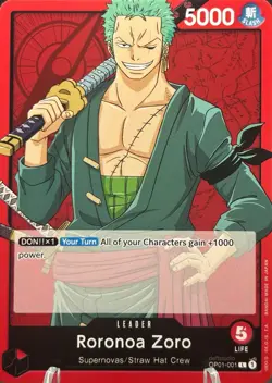 • Roonoa Zoro • OP01-001 Leader Romance Dawn One Piece TCG NM - Image 1