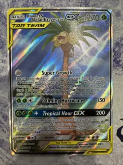 Pokemon TCG Rowlet & Alolan Exeggutor Tag Team GX Unified Minds 215/236 NM/M - Image 1