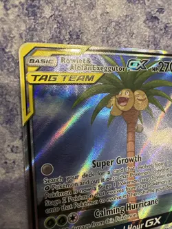 Pokemon TCG Rowlet & Alolan Exeggutor Tag Team GX Unified Minds 215/236 NM/M - Image 2