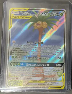 Pokemon TCG Rowlet & Alolan Exeggutor Tag Team GX Unified Minds 215/236 NM - Image 1