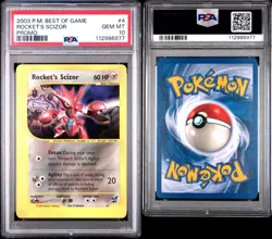 PSA 10 GEM MINT Pokemon Rocket's Scizor Best of Game Promo #4 2003 - Image 3