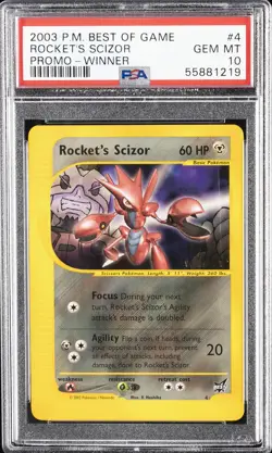 2003 POKEMON BEST OF GAME PROMO WINNER #4 ROCKET'S SCIZOR PSA 10 - Image 1
