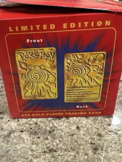 POKEMON POLIWHIRL 23K Gold Plated Trading Card with SEALED POKEBALL & RED BOX - Image 4