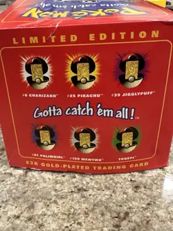 POKEMON POLIWHIRL 23K Gold Plated Trading Card with SEALED POKEBALL & RED BOX - Image 5