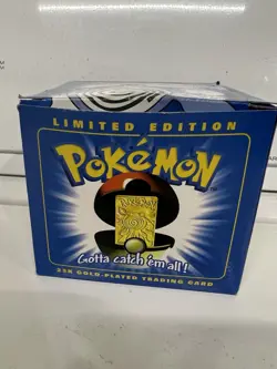 Pokemon 1999 Poliwhirl 23k Gold Plated Trading Card Pokeball Burger King Sealed - Image 1