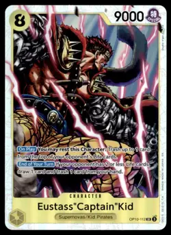 ONE PIECE CARD GAME OP10-112 EUSTASS "CAPTAIN" KID SUPER RARE FOIL - Image 1