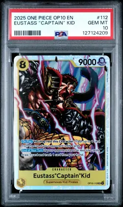 2025 ONE PIECE OP10-ROYAL BLOOD #112 EUSTASS "CAPTAIN" KID PSA 10 - Image 1