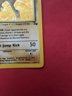 Hitmonlee Holo 7/62 Rare Fossil (1999) Pokemon TCG Card - Image 5