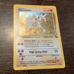 Pokemon TCG Hitmonlee Base Set Holo Fossil Card 7/62 - Image 2