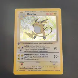 Pokemon TCG Karte - Raichu 14/102 Base Set 1st Edition Holo Deutsch Holo Rare - Image 2