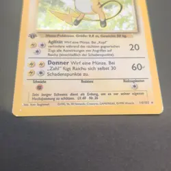 Pokemon TCG Karte - Raichu 14/102 Base Set 1st Edition Holo Deutsch Holo Rare - Image 3