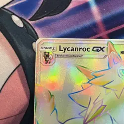 Pokemon TCG Lycanroc GX Rainbow Secret Rare Card Burning Shadows 155/147 - Image 3