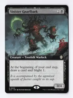 Sinister Gnarlbark (Extended Art) 0032 (R) MTG Commander Lorwyn Eclipsed (ECC) - Image 1