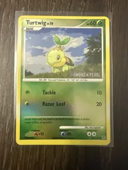 Turtwig 103/130 - Diamond & Pearl Stamped - Reverse Holo LP Pokemon Card - Image 1