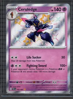 Pokemon Ceruledge TCG Paldean Fates Shiny Holo Rare Card 162/091 NM-MT Condition - Image 1