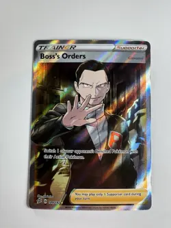 Pokemon TCG Rare Holo Trainer Card Boss's Orders Giovanni 189/192 - Image 2