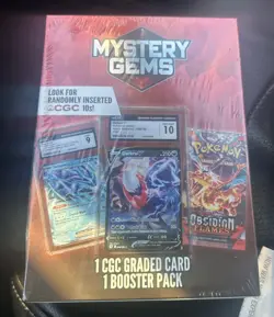 Pokemon Mystery Gems 1 CGC Graded Card & 1 Booster Pack 2025! New Sealed Box! - Image 1