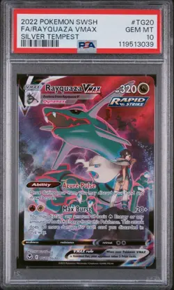 2022 Pokemon Full Art Rayquaza VMAX TG20/TG30 SW Silver Tempest PSA 10 🔥 🔥 - Image 1