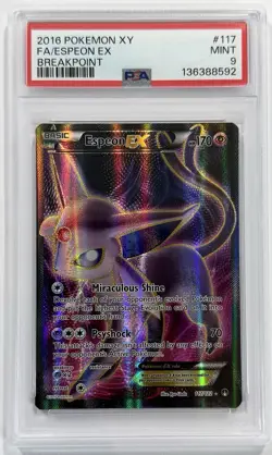 2016 Espeon EX 117/122 Pokemon XY Breakpoint PSA 9 - Image 1