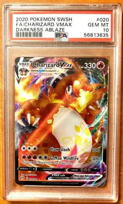 2020 Pokemon SWSH CHARIZARD VMAX DARKNESS ABLAZE Full Art Holo - #20 PSA 10 - Image 1