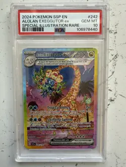 Alolan Exeggutor ex 242/191 Pokemon Scarlet & Violet Surging Sparks SIR PSA 10 - Image 1