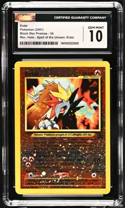 Pokemon Entei Movie 3 Black Star Reverse Holo Promo #34 CGC 10 Gem Mint - Image 1