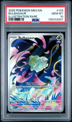 2025 POKEMON MEG EN-MEGA EVOLUTION ILLUSTRATION RARE #133 BULBASAUR PSA 10 - Image 1