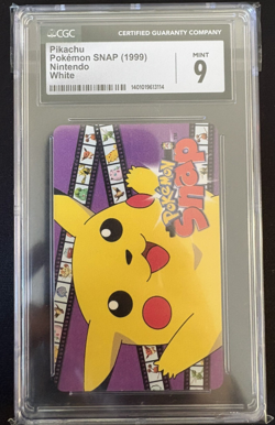 1999 Pokemon SNAP Pikachu Nintendo White CGC 9 MINT - Image 1
