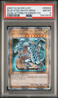 YU-GI-OH! LC01 QCSR-ATTRIBUTE ERROR-ITALIAN #EN004 BLUE-EYES WHITE DRAGON PSA 8 - Image 1