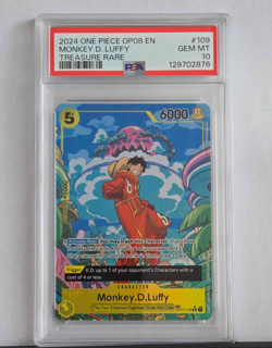 2024 One Piece OP-08 Monkey D Luffy OP07-109 Treasure Rare (TR) PSA 10 English - Image 1