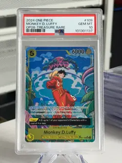 One Piece [OP-08] Monkey.D.Luffy OP07-109 Treasure Rare (TR) - PSA 10 English - Image 1