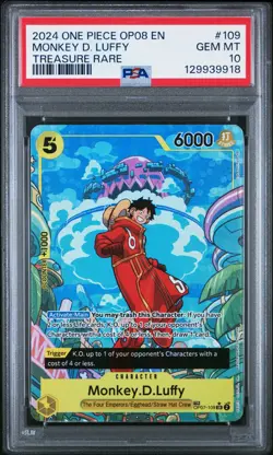 One Piece [OP-08] Monkey.D.Luffy OP07-109 Treasure Rare (TR) - PSA 10 - Image 1