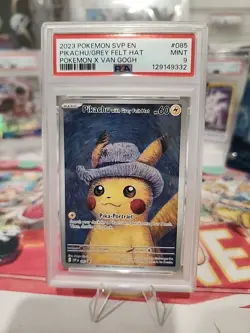 PSA 9 - Pikachu with Grey Felt Hat SVP085 Van Gogh Promo - Pokemon TCG - Image 1