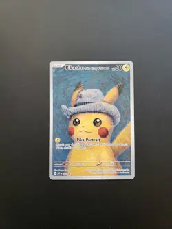 Pokemon TCG Pikachu With Grey Felt Hat Van Gogh Full Art Promo SVP #085 - NM/M - Image 1