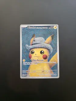 Pokemon TCG Pikachu With Grey Felt Hat Van Gogh Full Art Promo SVP #085 - NM/M - Image 1