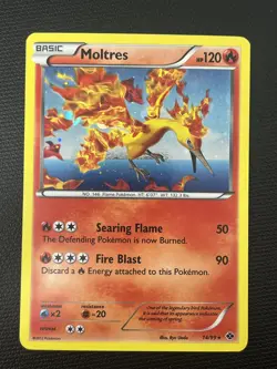 Moltres 14/99 Next Destinies Holo Rare Pokemon Card TCG LP+ - Image 1